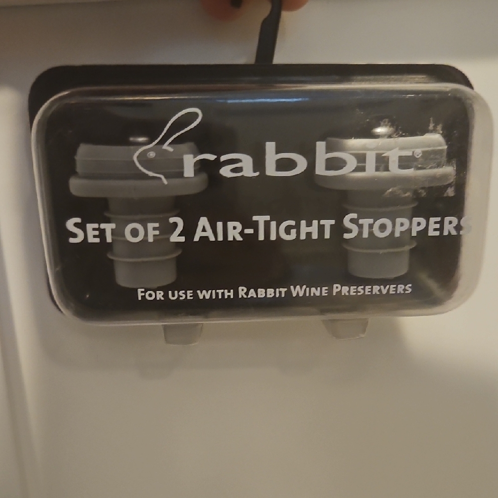 Rabbit Air-Tight Wine Stoppers – Gray Set of 2